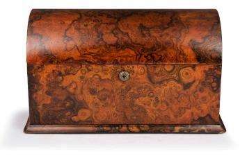 A 19th Century English Burr Walnut Tea Caddy