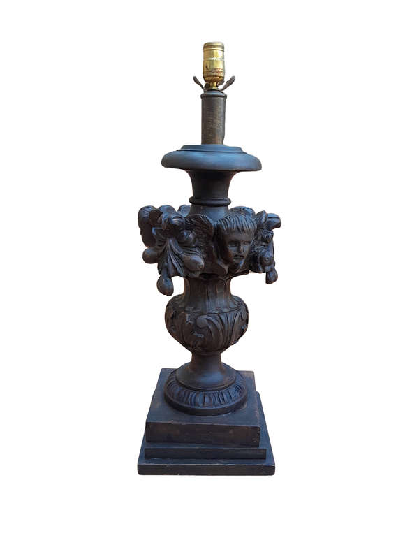 20th Century French Ornately Carved  and Hand Gilded Wooden Table Lamp