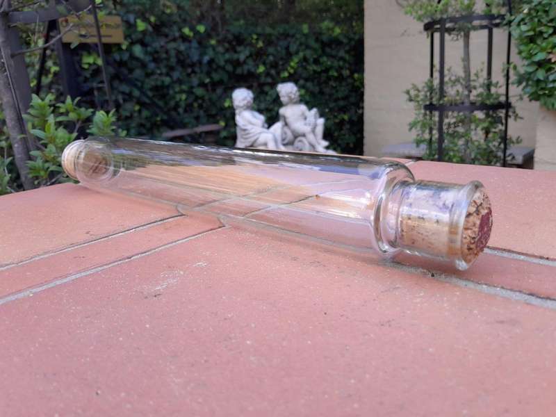 An Antique Hand-Blown Glass Rolling Pin with Original Cork Caps To Place Iced Water inside Possibly