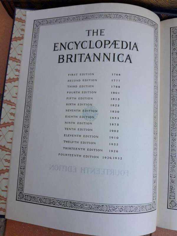 An Early 20th Century Circa 1932 Full Set of 14th Edition Encyclopaedia Britannica.  Twenty-Four...
