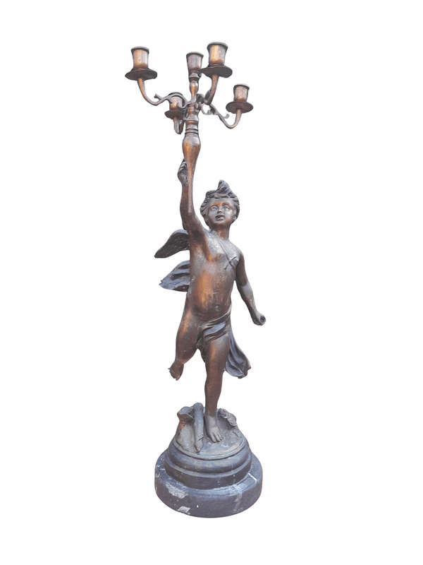 A 20th Century Spelter Patinated Candelabrum
