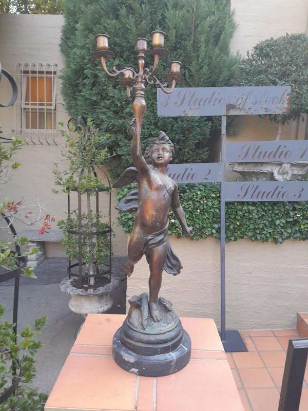 A 20th Century Spelter Patinated Candelabrum