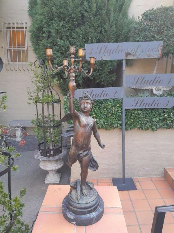 A 20th Century Spelter Patinated Candelabrum