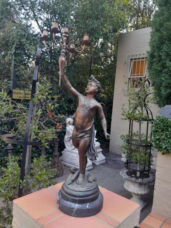A 20th Century Spelter Patinated Candelabrum