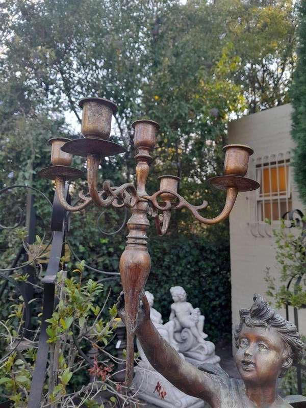 A 20th Century Spelter Patinated Candelabrum