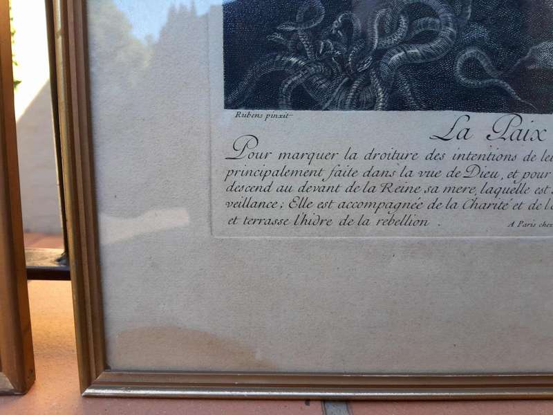 A Antique French Set Of Three Engravings Signed On The Plates