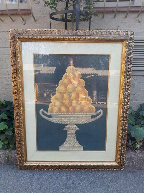 A Pair Of Photolithographs Of Lemons And Oranges With Signatures In Gilded Frames