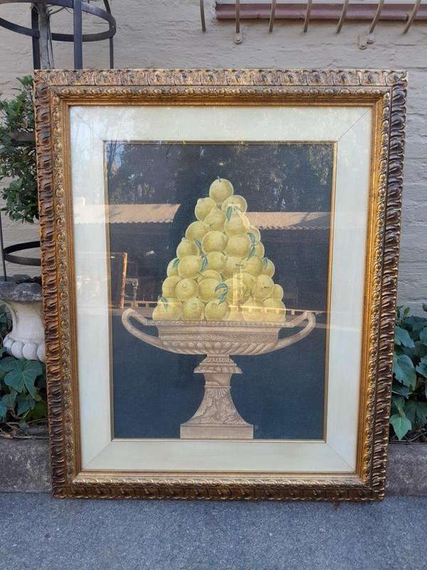 A Pair Of Photolithographs Of Lemons And Oranges With Signatures In Gilded Frames