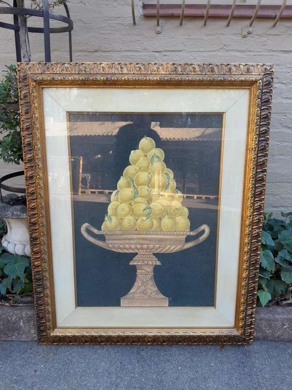 A Pair Of Photolithographs Of Lemons And Oranges With Signatures In Gilded Frames