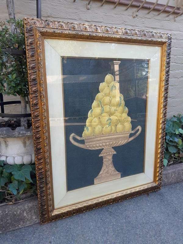 A Pair Of Photolithographs Of Lemons And Oranges With Signatures In Gilded Frames