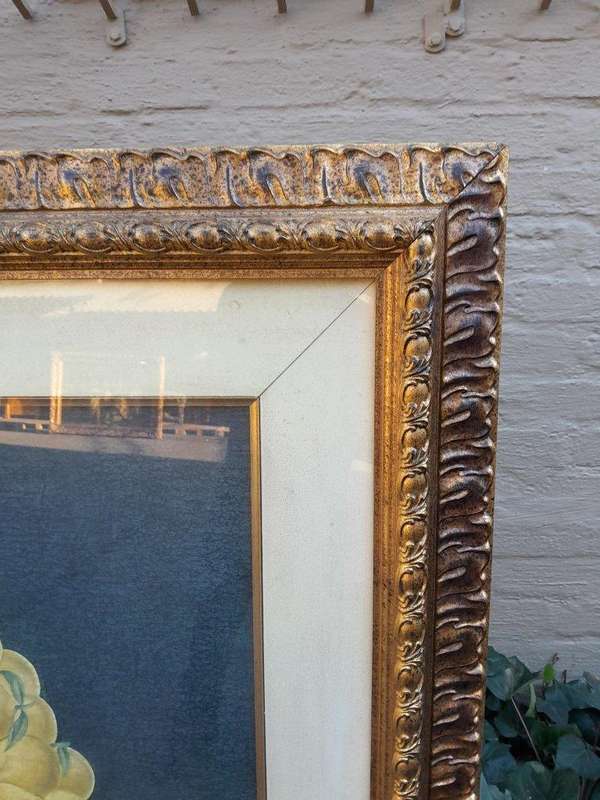 A Pair Of Photolithographs Of Lemons And Oranges With Signatures In Gilded Frames