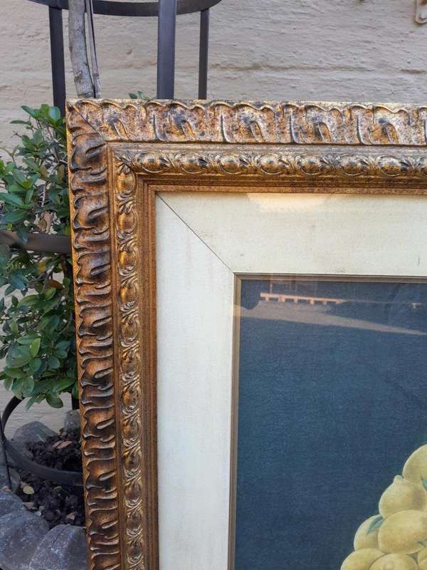 A Pair Of Photolithographs Of Lemons And Oranges With Signatures In Gilded Frames