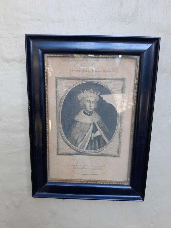 A 20th Century French Engraving In Wooden Frame Of Edward V King Of England