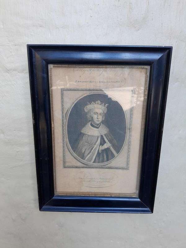 A 20th Century French Engraving In Wooden Frame Of Edward V King Of England