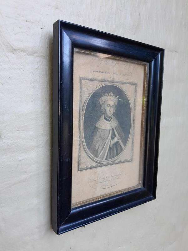 A 20th Century French Engraving In Wooden Frame Of Edward V King Of England