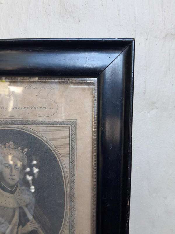 A 20th Century French Engraving In Wooden Frame Of Edward V King Of England