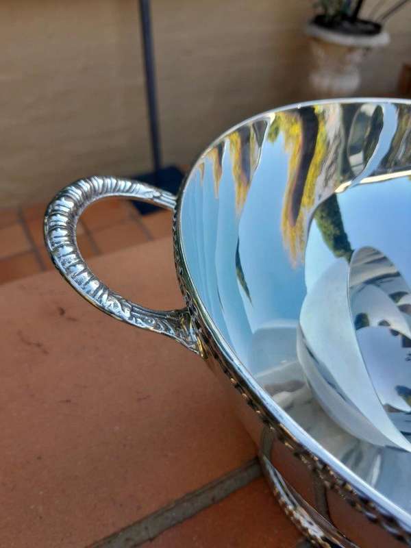 A 20th Century Georgian Style Silver Plated Tureen With Handles And Ladle