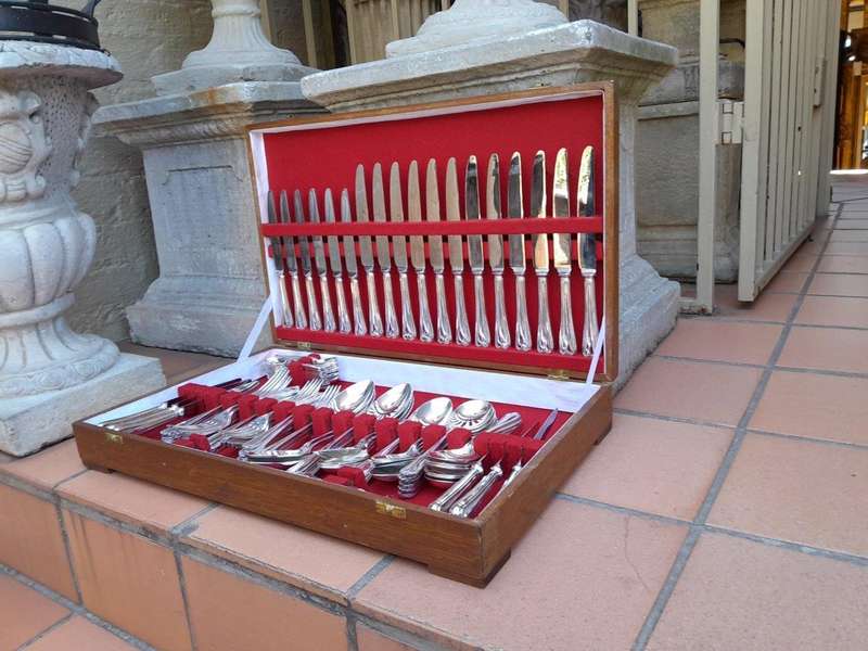 A 12 Place Cutlery Set By Spear & Jackson EPNS Silver-Plate In A Canteen Comprising