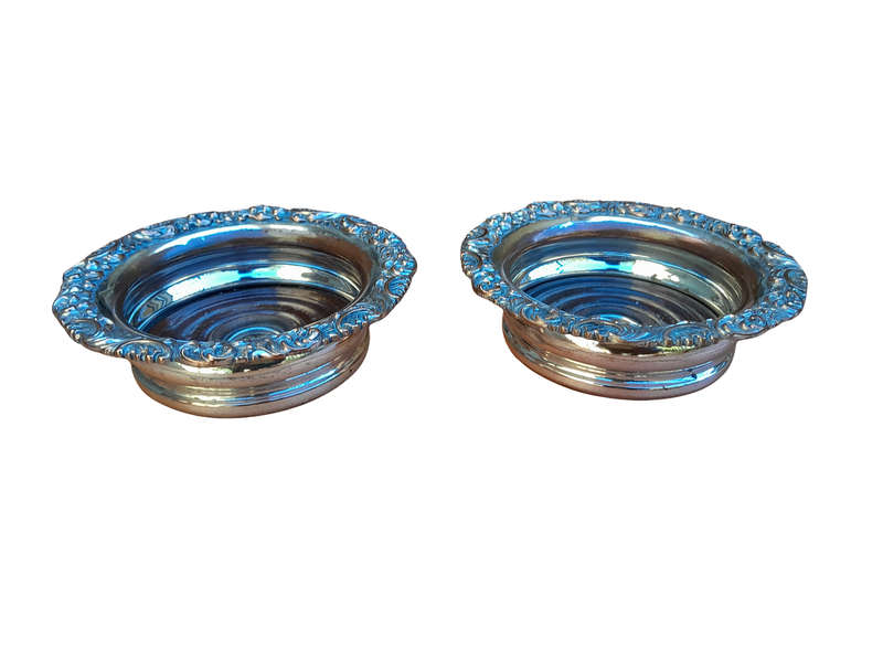 A 19th Century Pair Of Old Sheffield Plate Wine Bottle Coasters