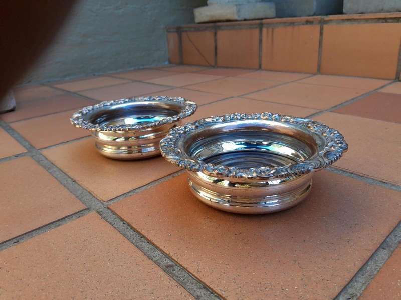 A 19th Century Pair Of Old Sheffield Plate Wine Bottle Coasters