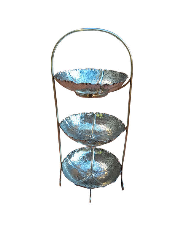 A 20th Century Silver Plated Three Tier Tea Stand