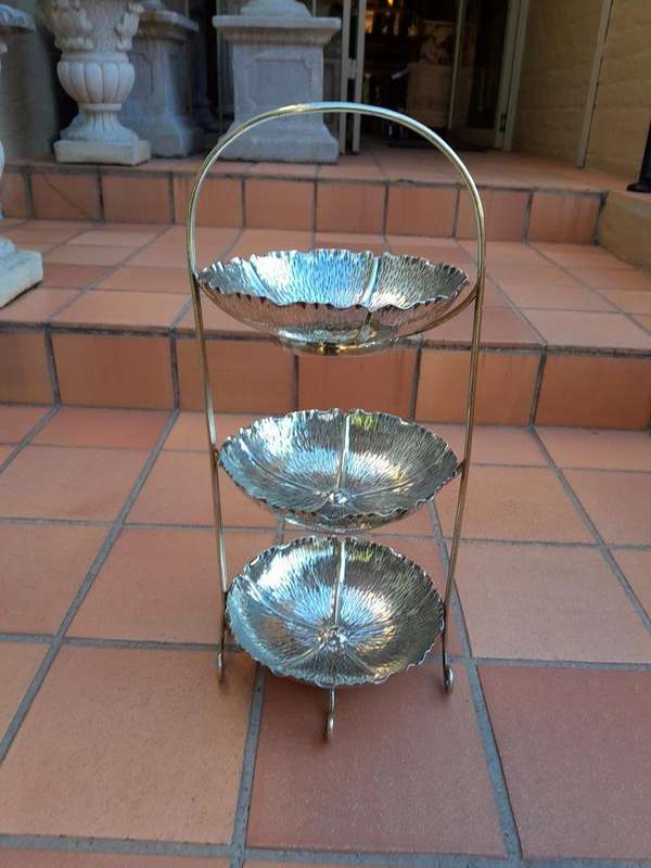 A 20th Century Silver Plated Three Tier Tea Stand