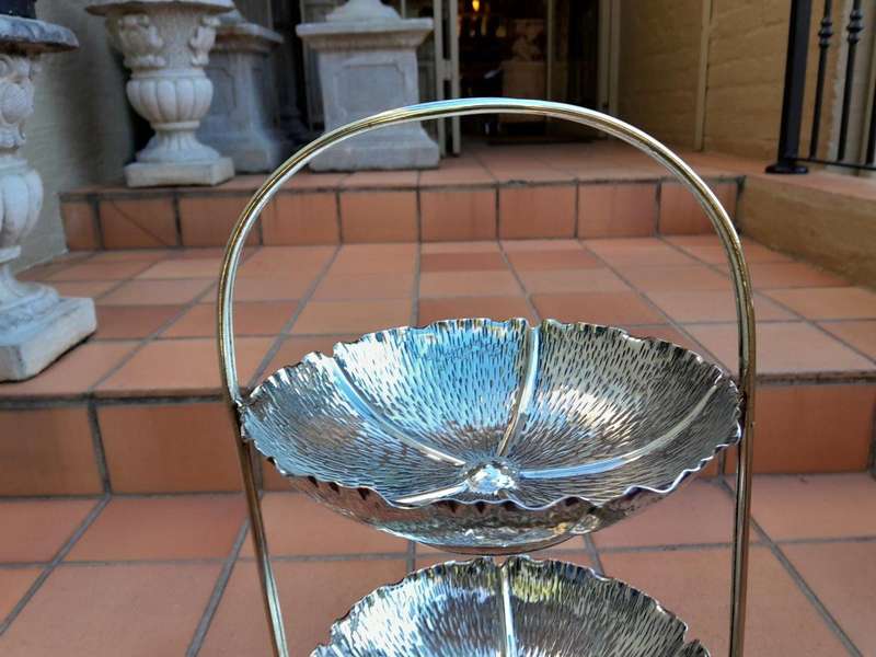A 20th Century Silver Plated Three Tier Tea Stand