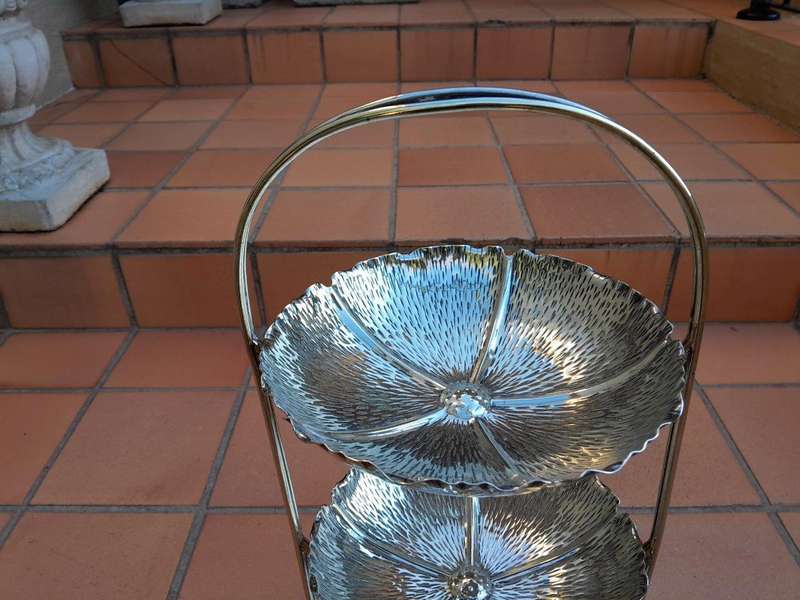 A 20th Century Silver Plated Three Tier Tea Stand