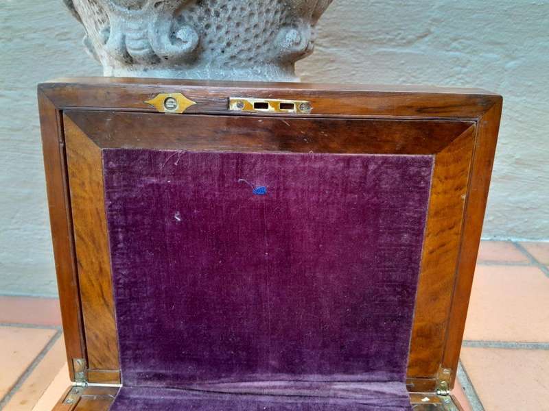 An Antique Victorian Mahogany Writing Slope With Brass Fittings