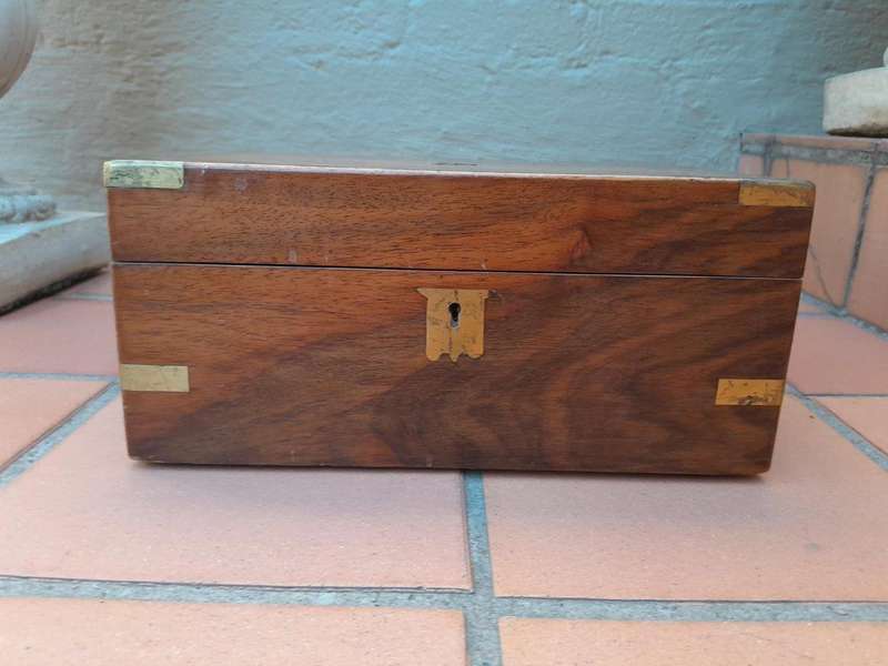 An Antique Victorian Mahogany Writing Slope With Brass Fittings