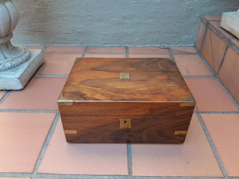 An Antique Victorian Mahogany Writing Slope With Brass Fittings