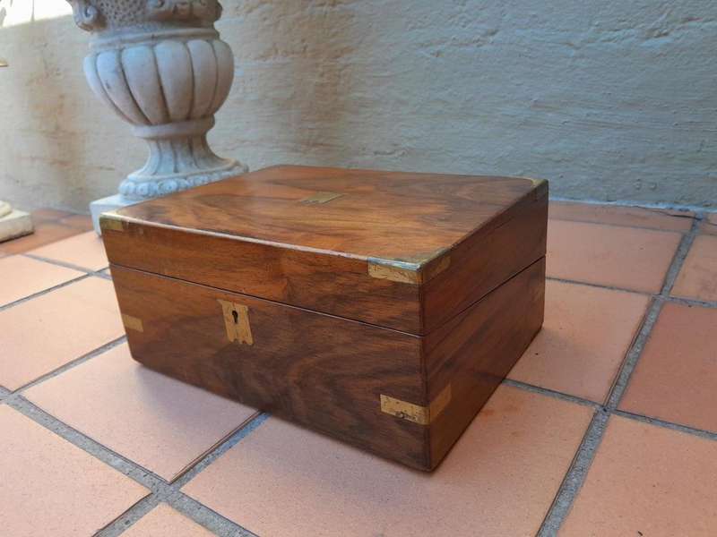 An Antique Victorian Mahogany Writing Slope With Brass Fittings
