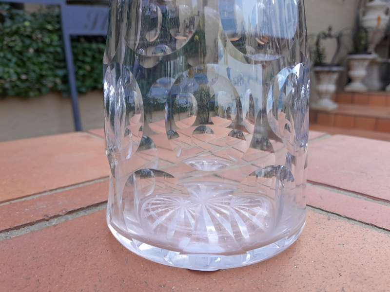 A 19th / Early 20thj Century Crystal Decanter With Polka Dots