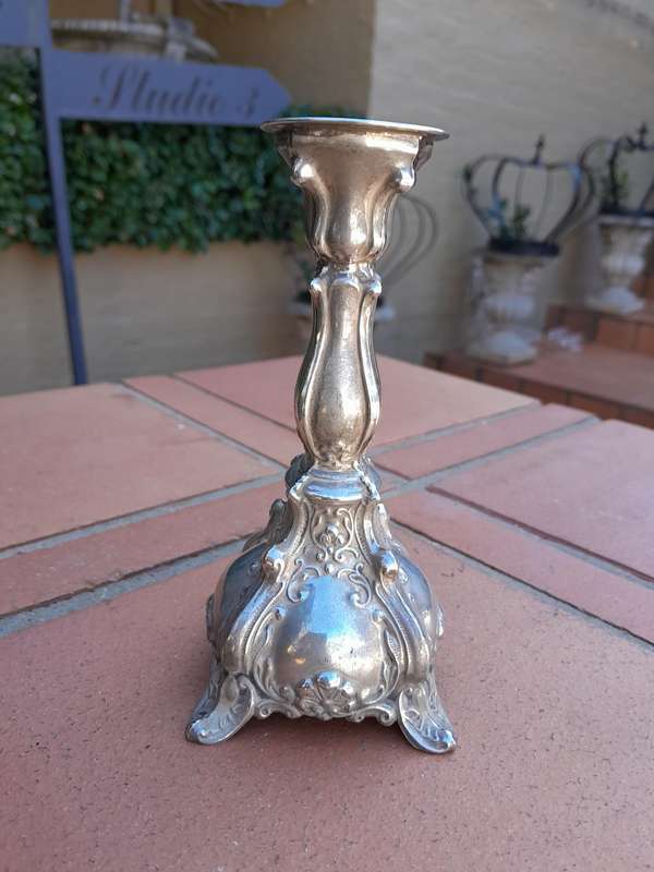 A Pair Of Sterling Silver Rococo Style Candlesticks In The Rococo Style Dimensions 16cm ( 187 Gra...