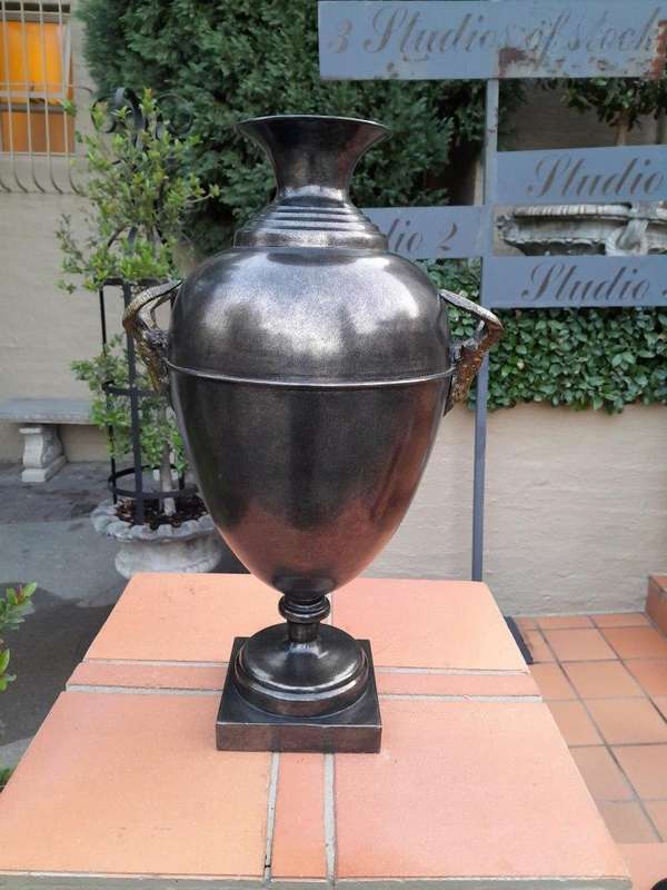A 20th Century Maitland Smith Vase With Rams Hea