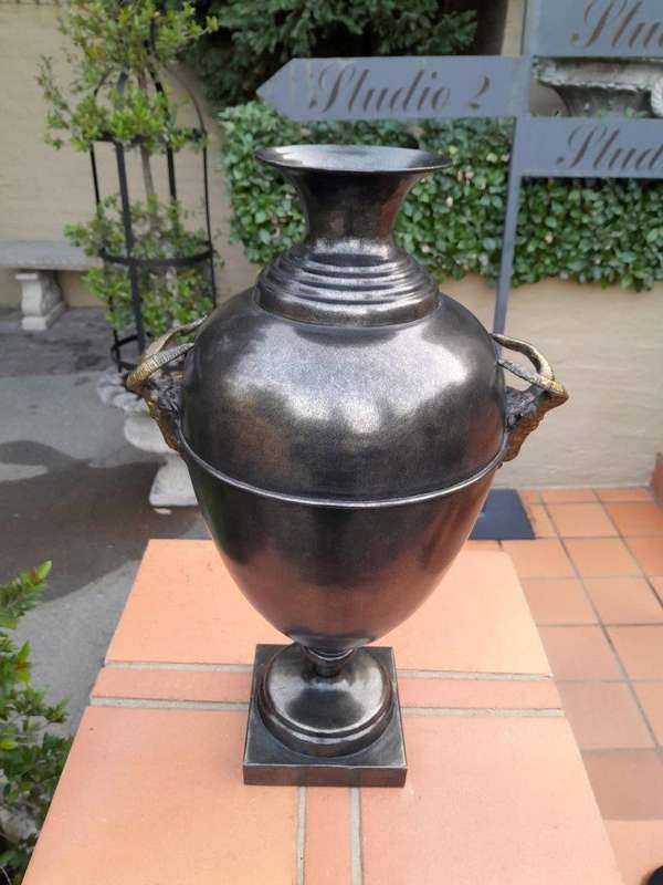 A 20th Century Maitland Smith Vase With Rams Hea