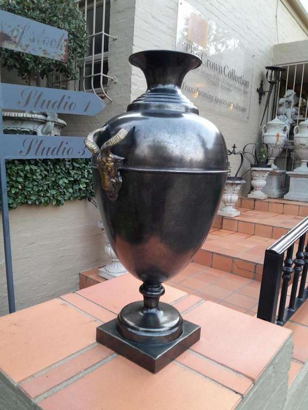 A 20th Century Maitland Smith Vase With Rams Hea