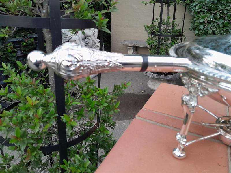 A 19th Century Silver-Plated Chafing Dish with Handle on Stand with Burner