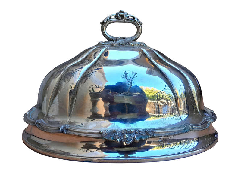 A 19th Century Old Sheffield Plate Food Dome With Crest
