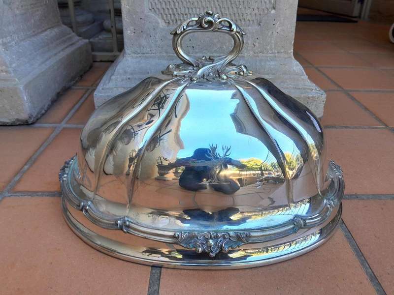 A 19th Century Old Sheffield Plate Food Dome With Crest