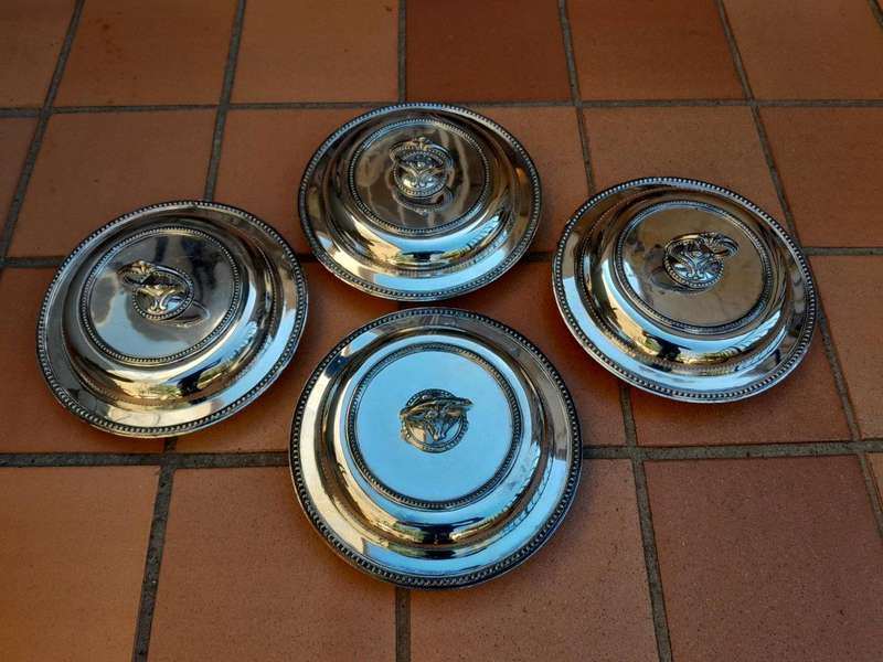 A 19th Century Set Of Four Early Victorian Sheffield Entrée Dishes With Covers