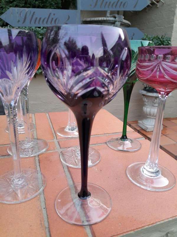 A 20th Century Collection Of Ten Bohemian Cut Crystal Wine Glasses