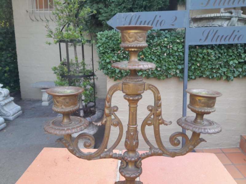 A 19th Century French Pair Of Brass Candle Holders