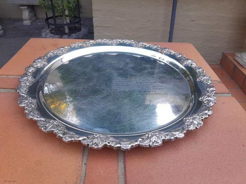 A 20th Century Silver Plated Salvor With Engravings
