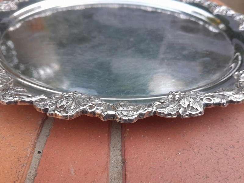 A 20th Century Silver Plated Salvor With Engravings
