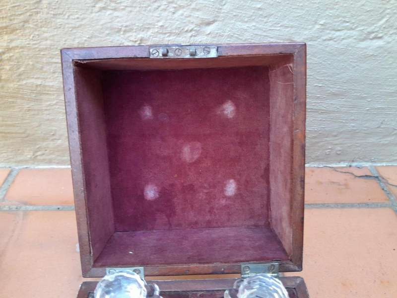 An 18th / Early 19th Century Georgian Mahogany Tantalus With Four Cut Glass Decanters And Three G...