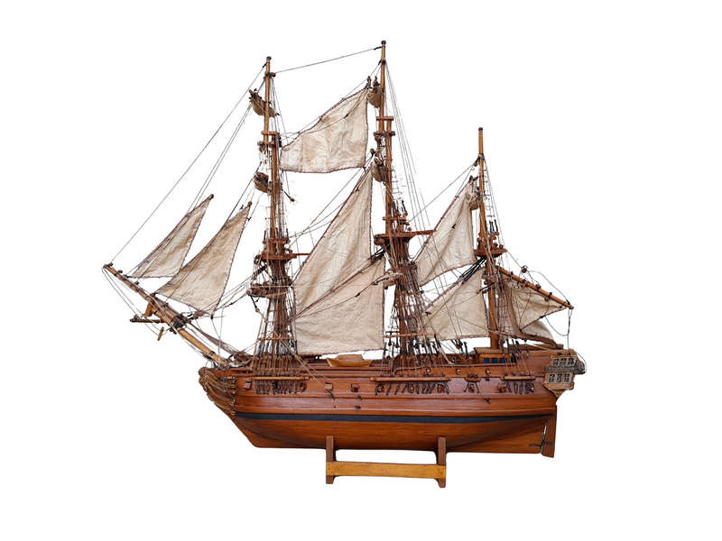 A 20th Century Hand- Made Wooden Galleon / Ship On Stand