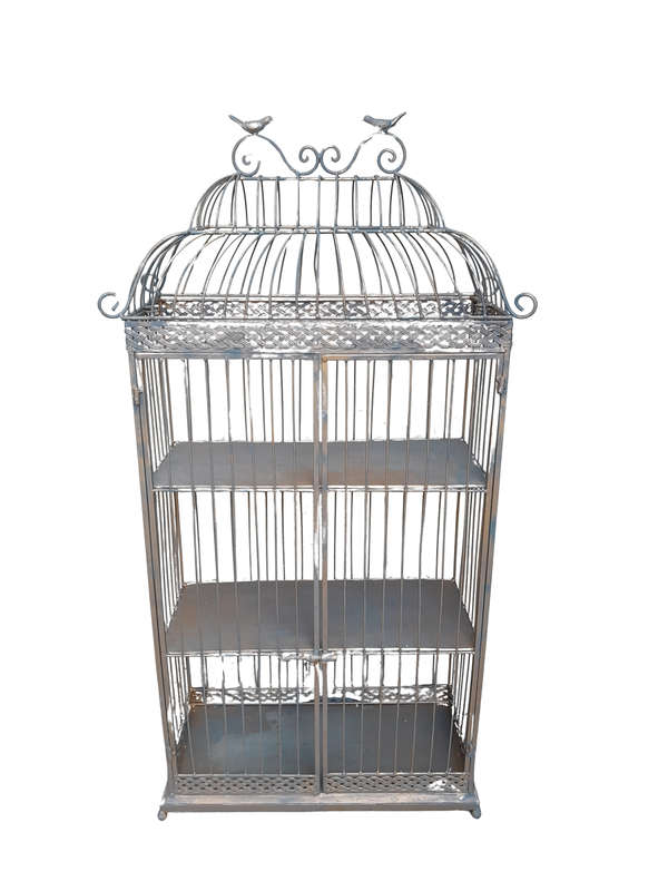 A 20th Century Large Gold Bird Cage On Feet