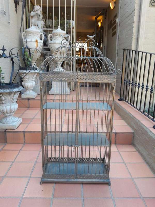 A 20th Century Large Gold Bird Cage On Feet