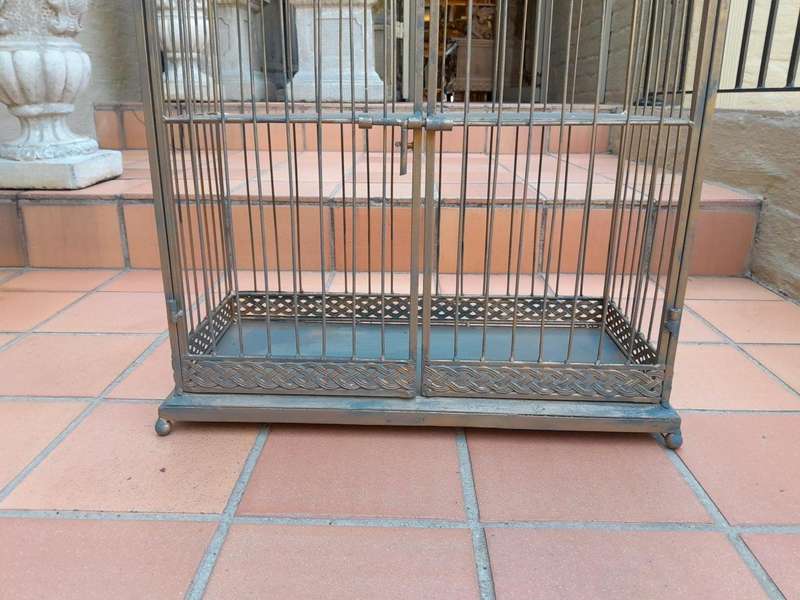 A 20th Century Large Gold Bird Cage On Feet